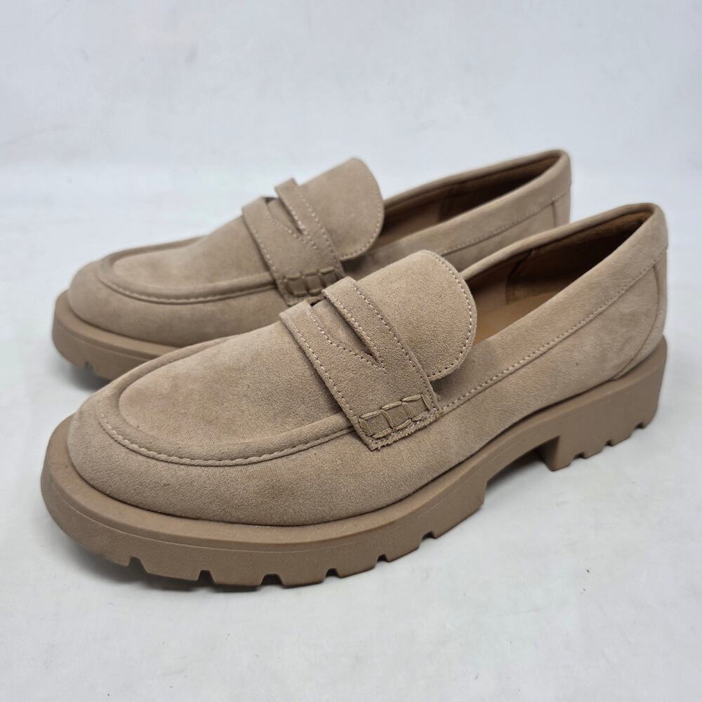 A New Day Taupe Lug Sole Penny Loafers Chunky Shoes Women’s Size 6